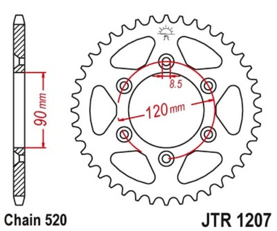 Steel Rear Sprocket - 39 Tooth 520 - Image 2