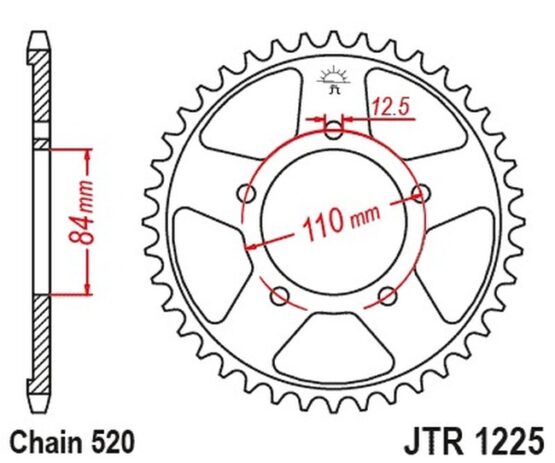 Steel Rear Sprocket - 40 Tooth 520 - Image 2