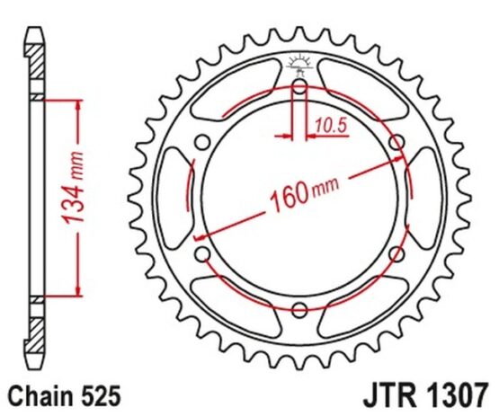 Steel Rear Sprocket - 46 Tooth 525 - Image 3