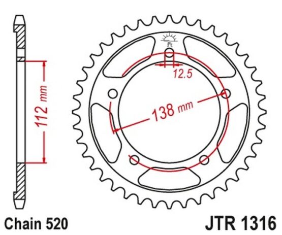 Steel Rear Sprocket - 39 Tooth 520 - Image 3