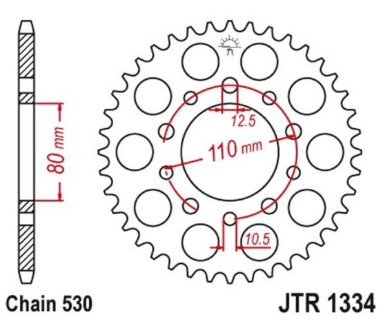 Steel Rear Sprocket - 46 Tooth 530 - Image 3