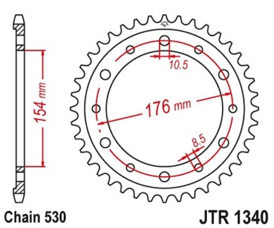 Steel Rear Sprocket - 45 Tooth 530 - Image 3