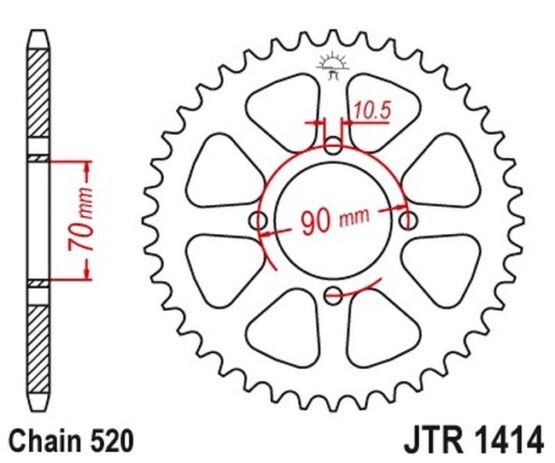 Steel Rear Sprocket - 43 Tooth 520 - Image 3