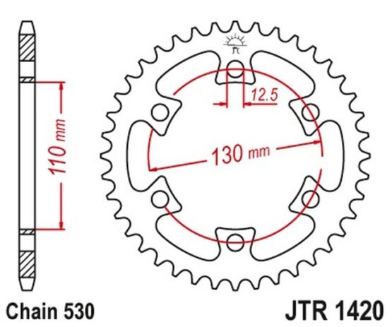 Steel Rear Sprocket - 40 Tooth 530 - Image 3