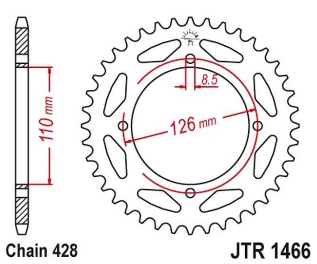 Steel Rear Sprocket - 47 Tooth 428 - Image 3
