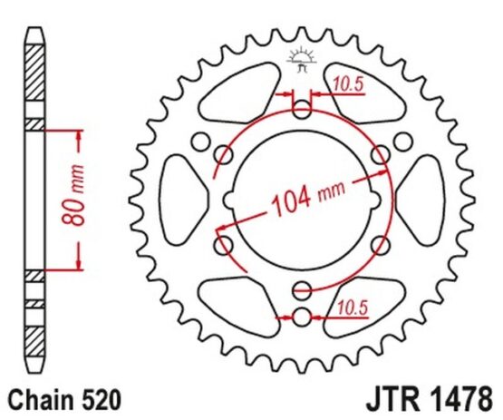 Steel Rear Sprocket - 40 Tooth 520 - Image 4