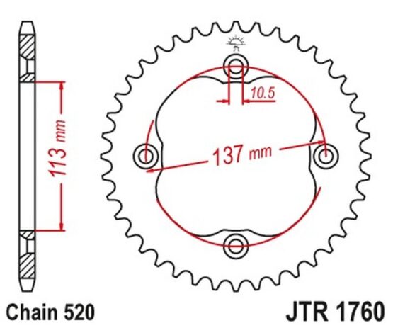 Steel Rear Sprocket - 37 Tooth 520 - Image 2