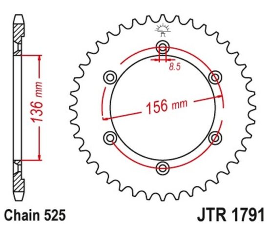 Steel Rear Sprocket - 42 Tooth 525 - Image 2