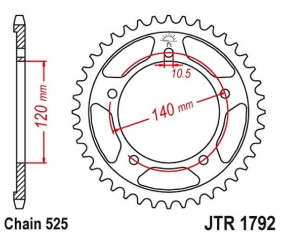 Steel Rear Sprocket - 48 Tooth 525 - Image 2