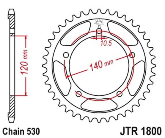 Steel Rear Sprocket - 47 Tooth 530 - Image 2