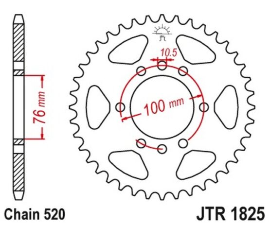 Steel Rear Sprocket - 40 Tooth 520 - Image 2