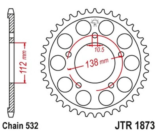 Steel Rear Sprocket - 48 Tooth 532 - Image 2