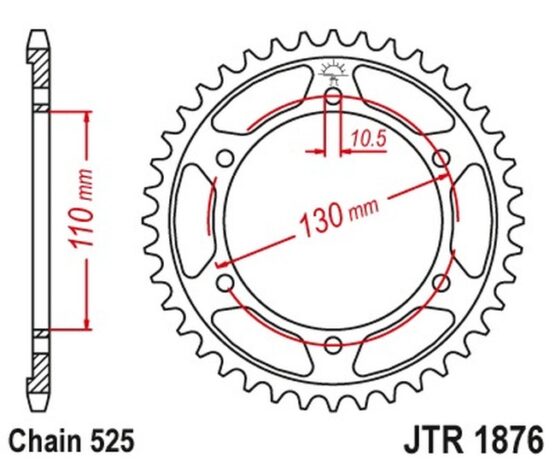 Steel Rear Sprocket - 46 Tooth 525 - Image 2