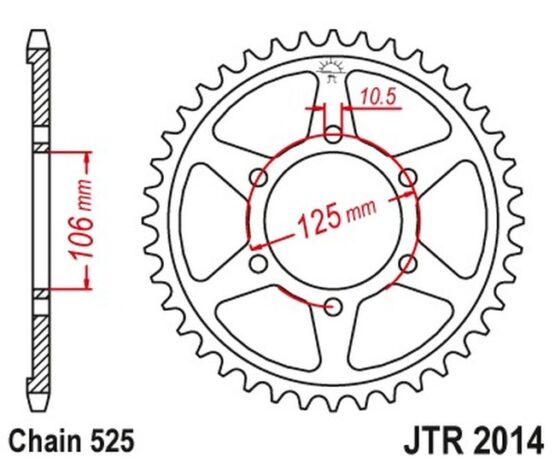 Steel Rear Sprocket - 50 Tooth 525 - Image 2
