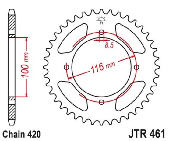 Steel Rear Sprocket - 53 Tooth 420 - Image 2