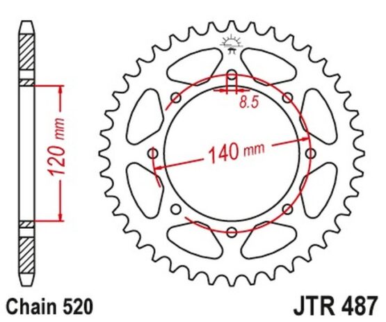 Steel Rear Sprocket - 45 Tooth 520 - Image 3