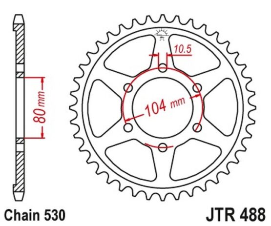 Steel Rear Sprocket - 46 Tooth 530 - Image 3