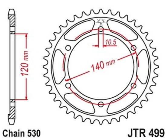 Steel Rear Sprocket - 44 Tooth 530 - Image 2