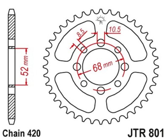 Steel Rear Sprocket - 49 Tooth 420 - Image 2