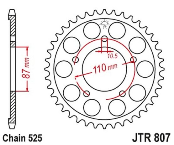 Steel Rear Sprocket - 49 Tooth 525 - Image 2