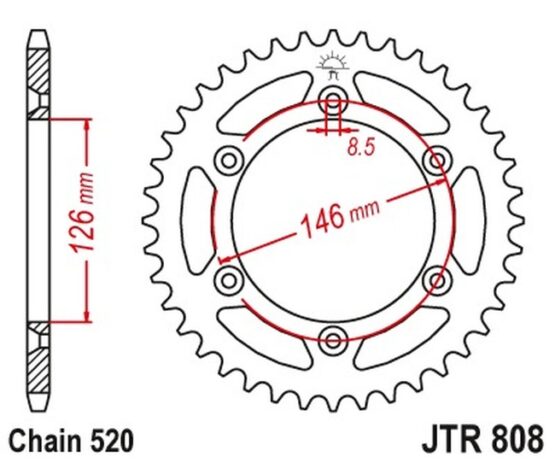 Steel Rear Sprocket Self Cleaning - 48 Tooth 520 - Image 4