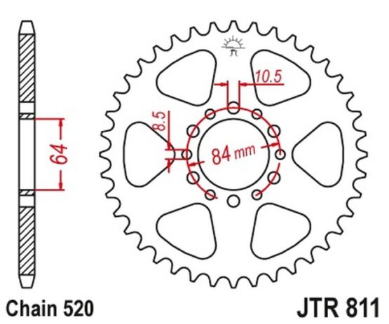 Steel Rear Sprocket - 39 Tooth 520 - Image 3