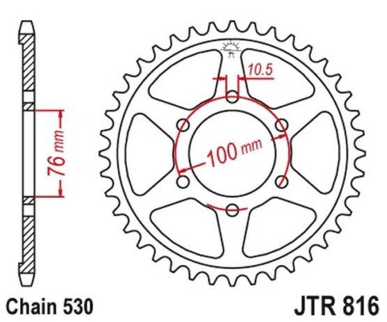 Steel Rear Sprocket - 52 Tooth 530 - Image 3