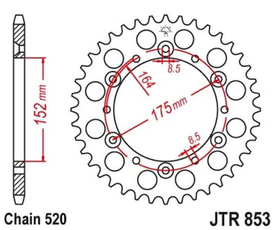 Steel Rear Sprocket - 50 Tooth 520 - Image 2
