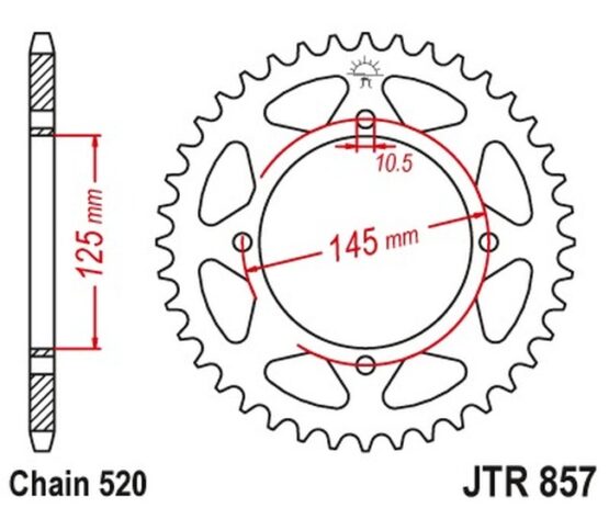 Steel Rear Sprocket - 45 Tooth 520 - Image 3