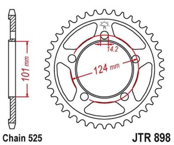Steel Rear Sprocket - 41 Tooth 525 - Image 3