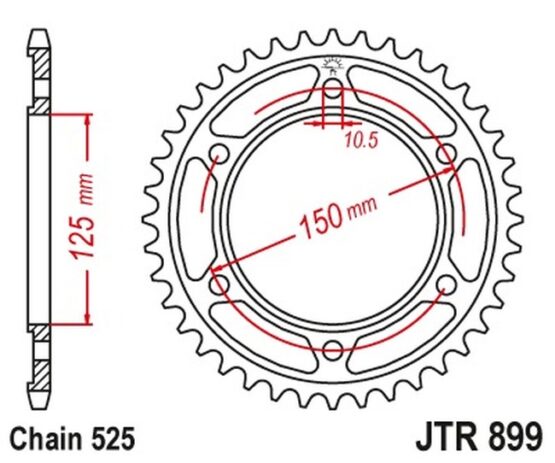 Steel Rear Sprocket - 42 Tooth 525 - Image 2