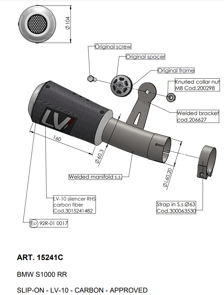 LV-10 Carbon Fiber Slip On Exhaust - Image 3