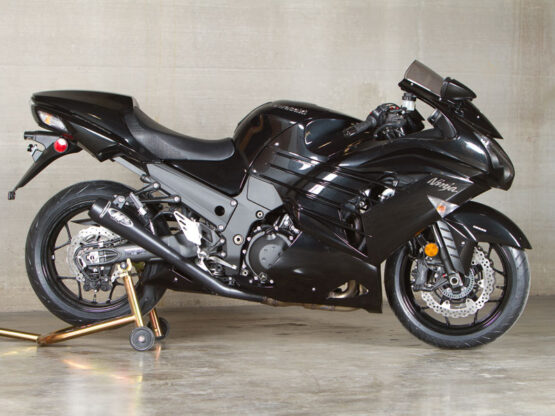 Retro Drag Black Dual Slip On Exhaust - Image 2