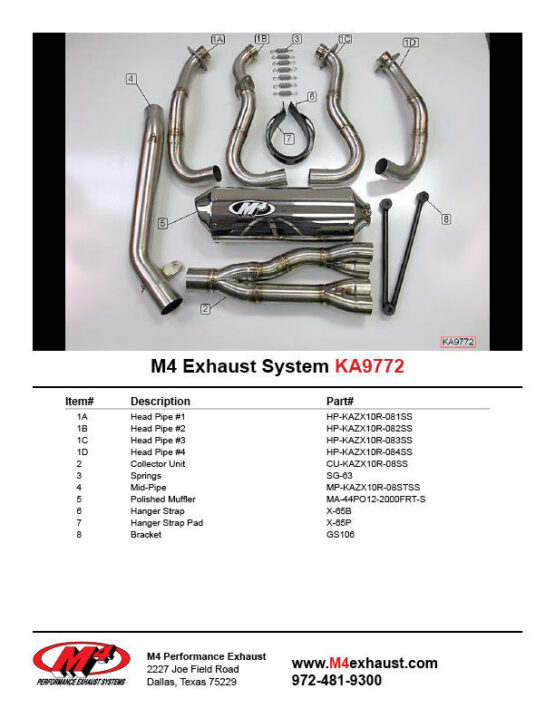 Race Mount Polished Full Exhaust - Image 2
