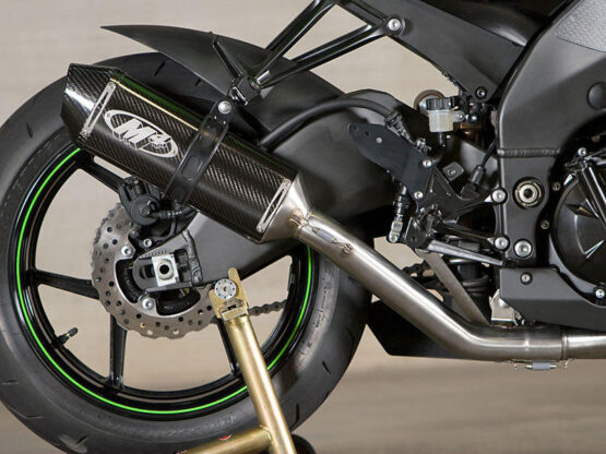 Race Mount Carbon Fiber Full Exhaust w/ Stainless Tubing