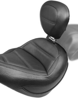 Quadruple Stitch Vinyl Solo Seat Black w/Backrest
