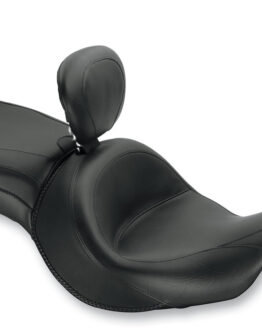 Touring Smooth Vinyl 2-Up Seat Black w/Backrest