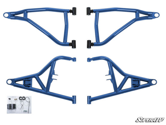 High Clearance Front A-Arms 1.5" Forward Offset Voodoo Blue Adj. w/o Joints