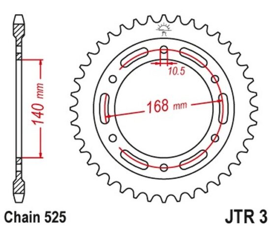 Steel Rear Sprocket - 41 Teeth 525 - Image 2