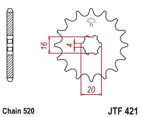 Steel Front Countershaft Sprocket - 11 Teeth - Image 2
