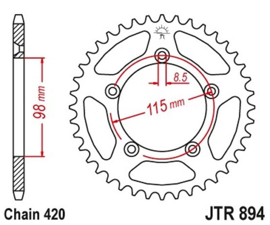 Steel Rear Sprocket - 48 Tooth 420 - Image 2
