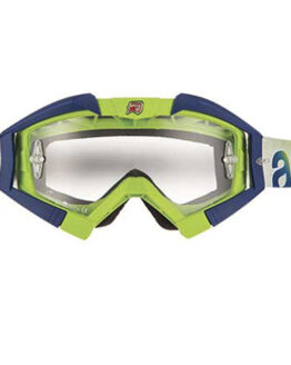 Ariete MX Goggles Riding Crows Lime Blue OTG Clear Lens