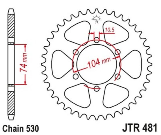 Steel Rear Sprocket - 45 Teeth 530 - Image 2
