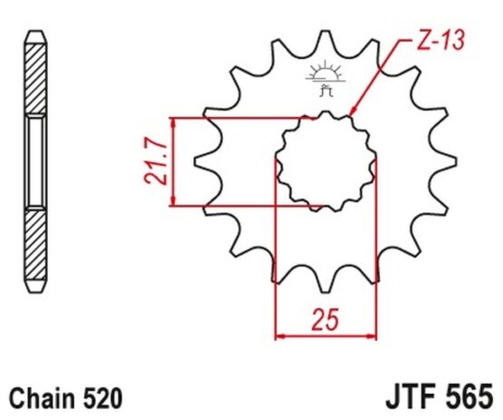 Front Steel Countershaft Sprocket - 12 Tooth 520 - Image 3