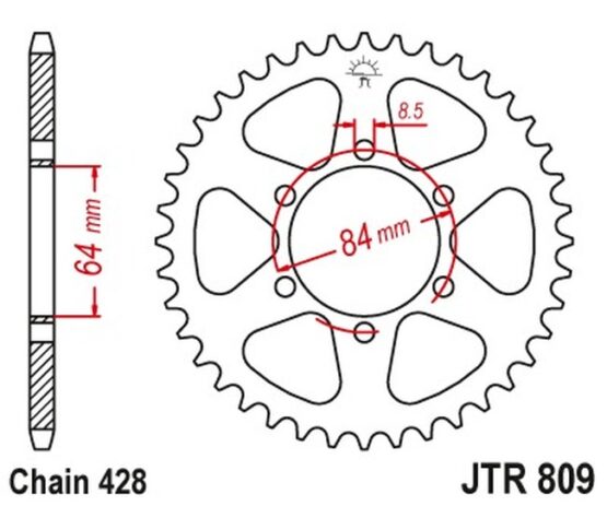 Steel Rear Sprocket - 50 Teeth 428 - Image 2