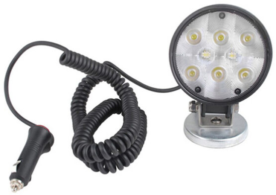 Wesbar Round Auxiliary LED Work Light with Magnetic Base, 12V