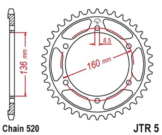 Steel Rear Sprocket - 46 Teeth 520 - Image 2