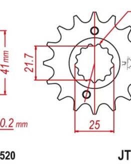 JT Front Sprocket 14T-520 w/ Rubber Damper