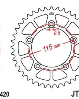 Black Aluminum Rear Sprocket - 50 Teeth 420 Pitch