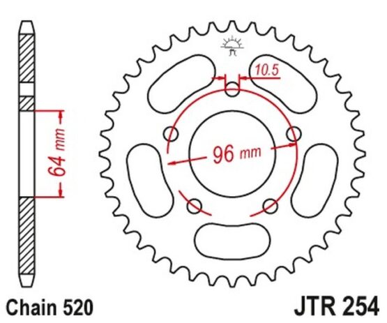 Steel Rear Sprocket - 50 Teeth 520 - Image 2